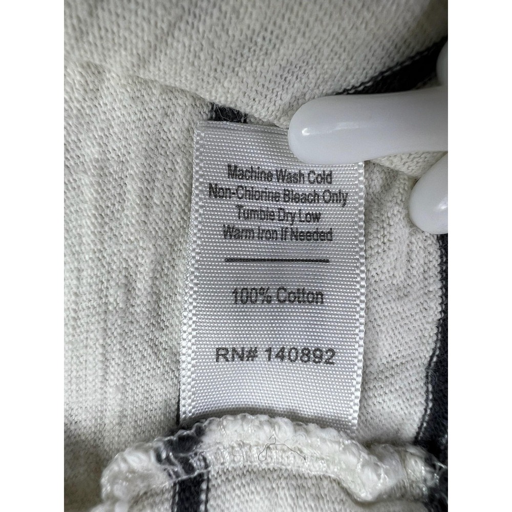 Marine Layer Shirt Womens Large White Stripe Vintage Slub Cropped Tee - Picture 8 of 9